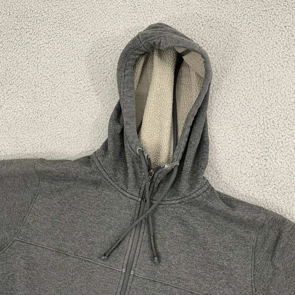 The North Face Tech Sherpa Lined Full Zip Men M Gray Outdoor Gorpcore Hoodie